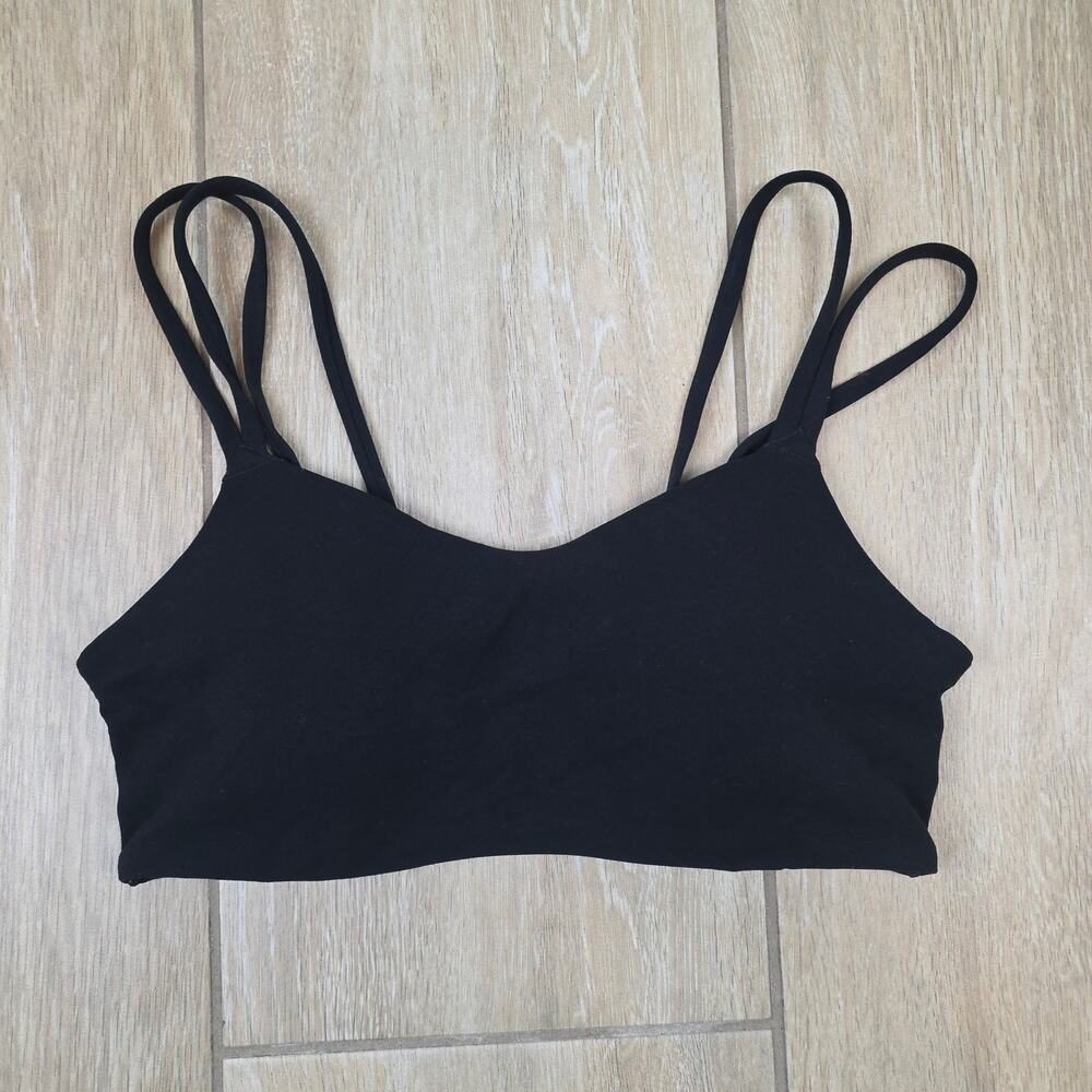 Nike Dri Fit Sports Bra Womens Medium Black Strappy Back Removable Pad Athletic